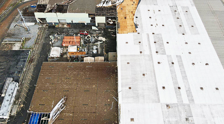 A storm-ravaged warehouse underscores the need for enterprise risk management